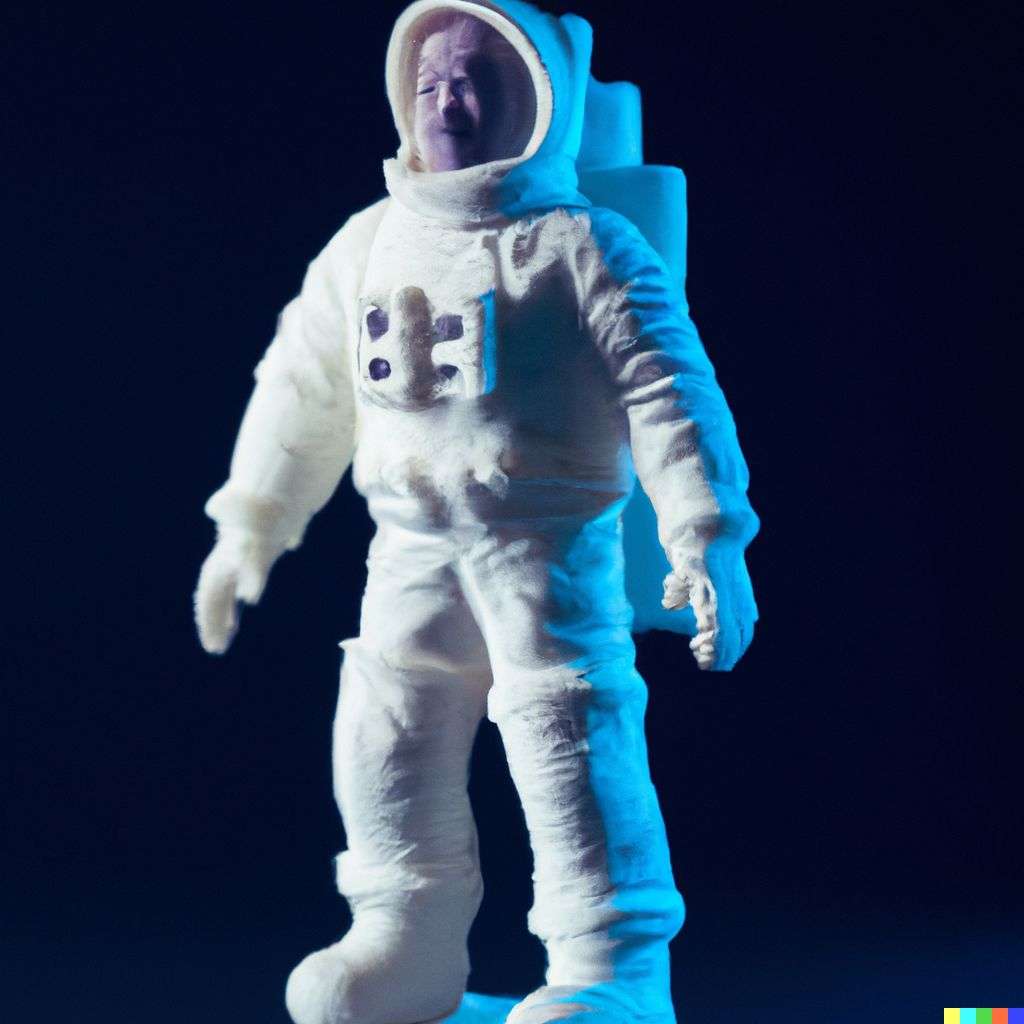 an astronaut, 3D-printed model